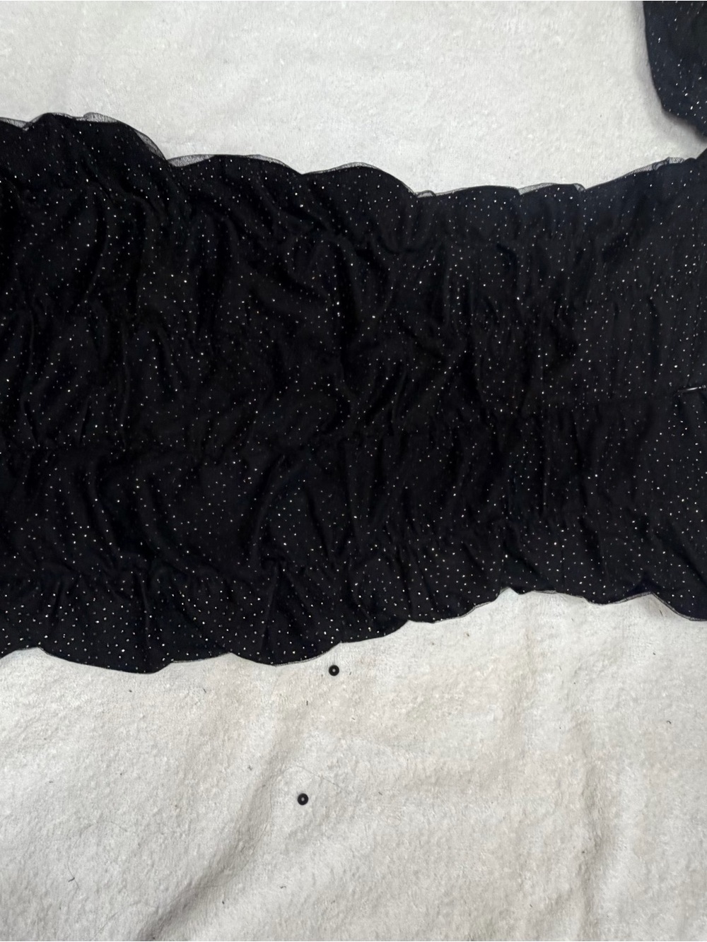 Black Sparkle Mini Dress - Strapless Ruching